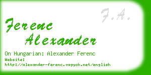 ferenc alexander business card